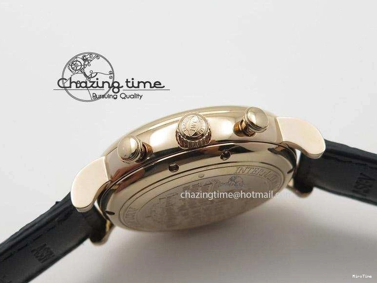MIROTIME 1103 Portofino Chrono RG White Dial on Black Leather Strap A Vibrant 7385
